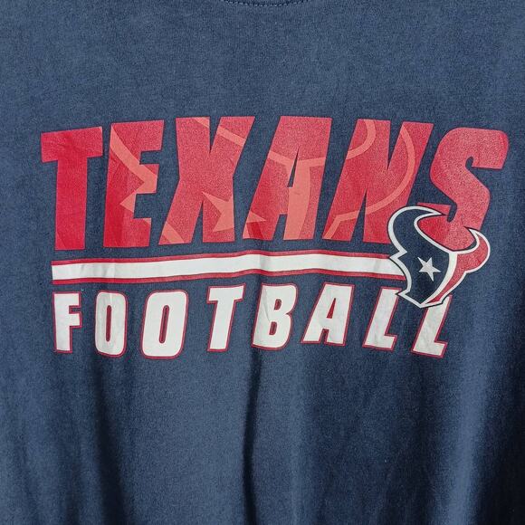 '47 Brand Mens XXL Navy Blue NFL Houston Texans Football T-Shirt 100% Cotton - Picture 3 of 6